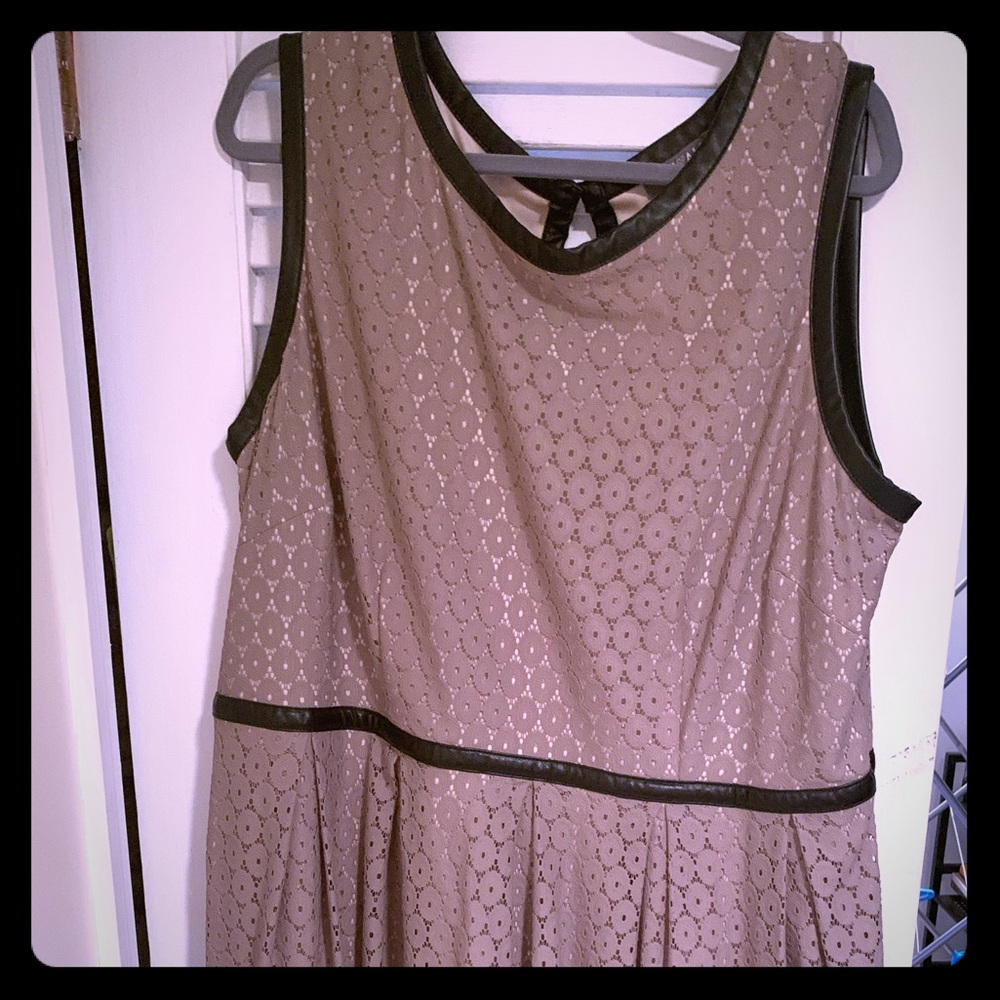 Lace & leather a-line dress